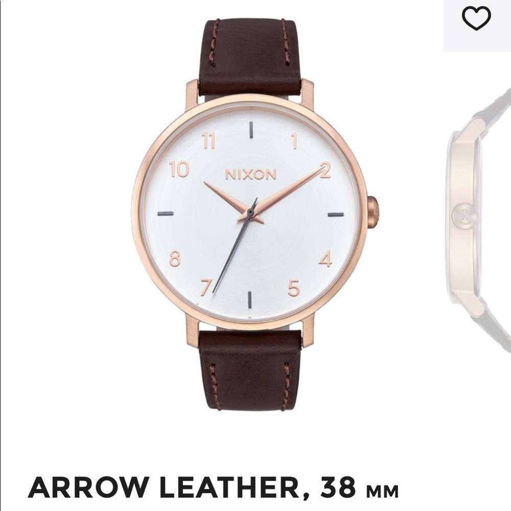 Nixon Arrow Leather 38 MM Rose Gold/Silver